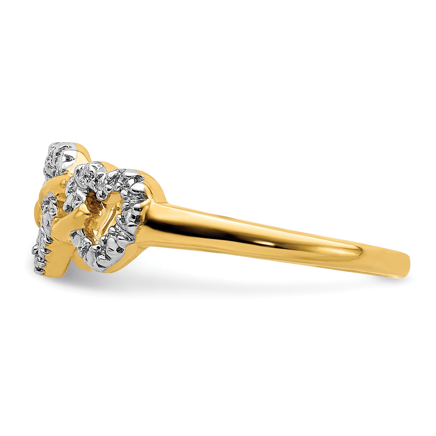 14k Diamond Triple Heart Ring