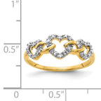 14k Diamond Triple Heart Ring