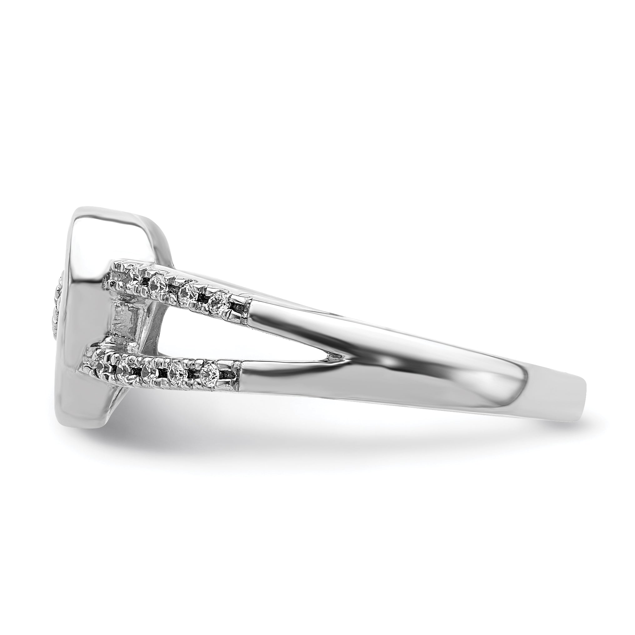 14k White Gold Diamond Heart Ring