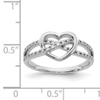 14k White Gold Diamond Heart Ring