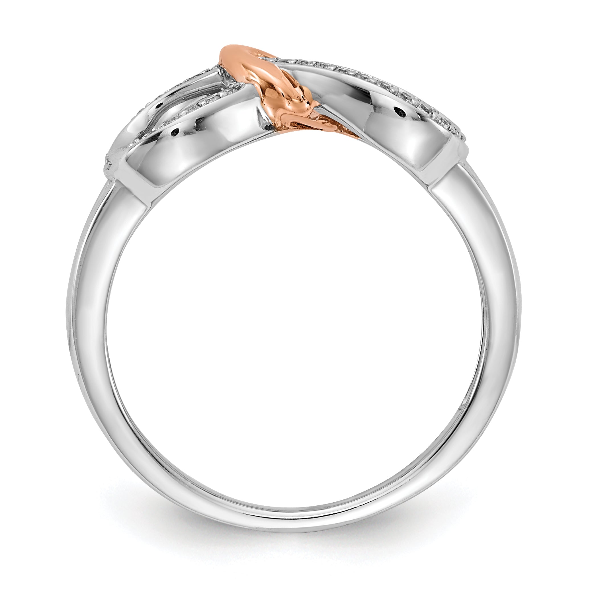 14k Two-tone Diamond Infinity WithHeart Ring Secondary image