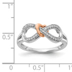 14k Two-tone Diamond Infinity WithHeart Ring