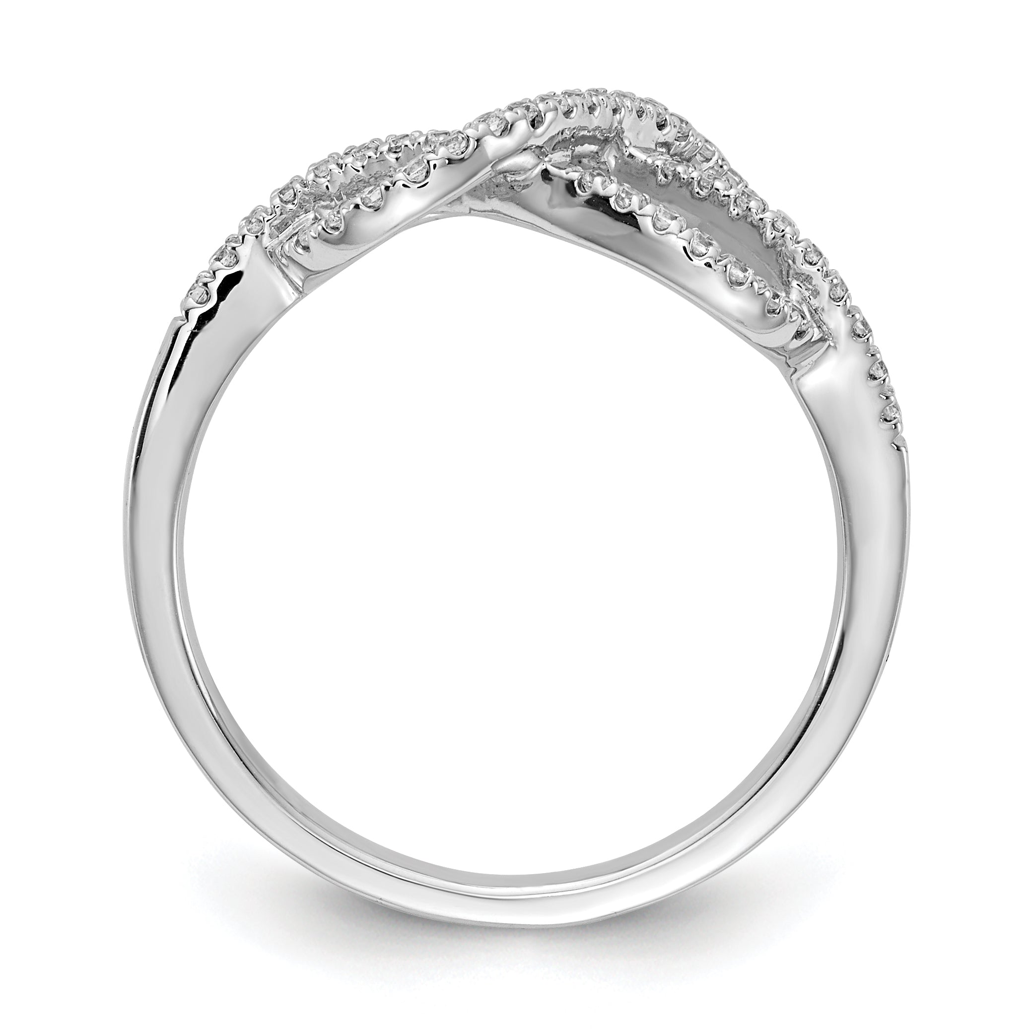 14k White Gold Diamond Celtic Knot Ring Secondary image