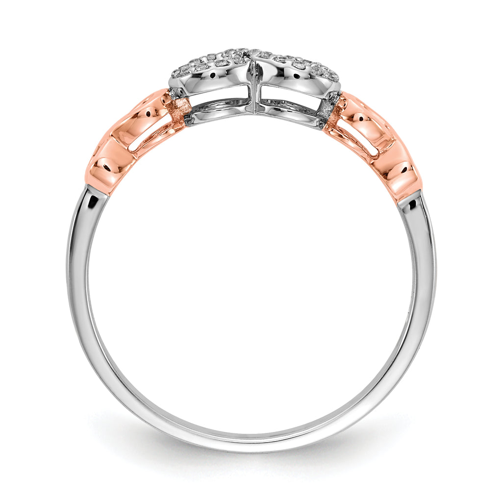 14k Rose Gold WithWhite Rhodium Diamond Infinity Ring