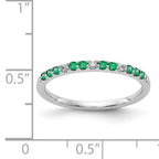 14k White Gold Diamond and Emerald Band