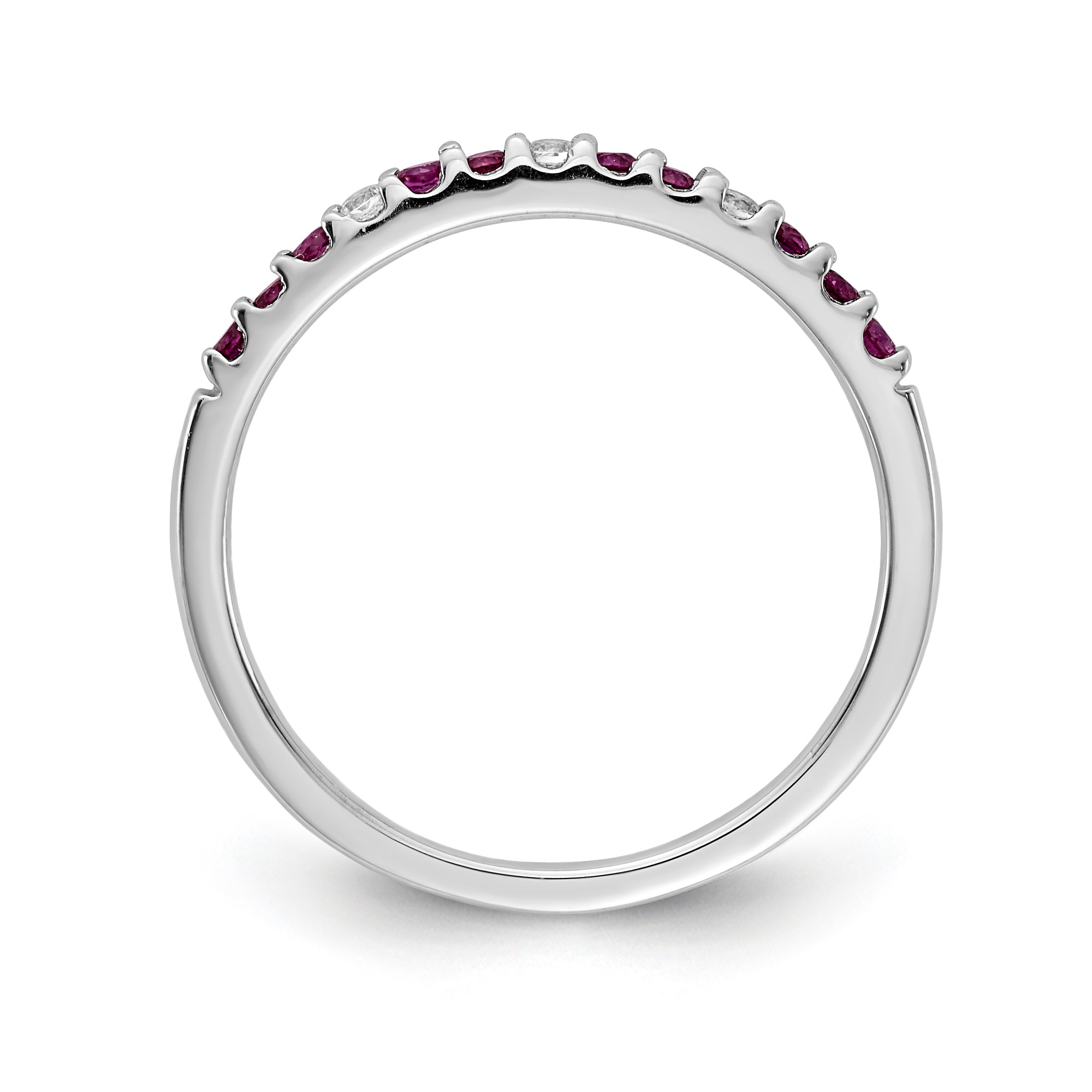 14k White Gold Diamond and Ruby Band Secondary image