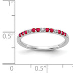 14k White Gold Diamond and Ruby Band