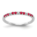 14k White Gold Diamond and Ruby Band