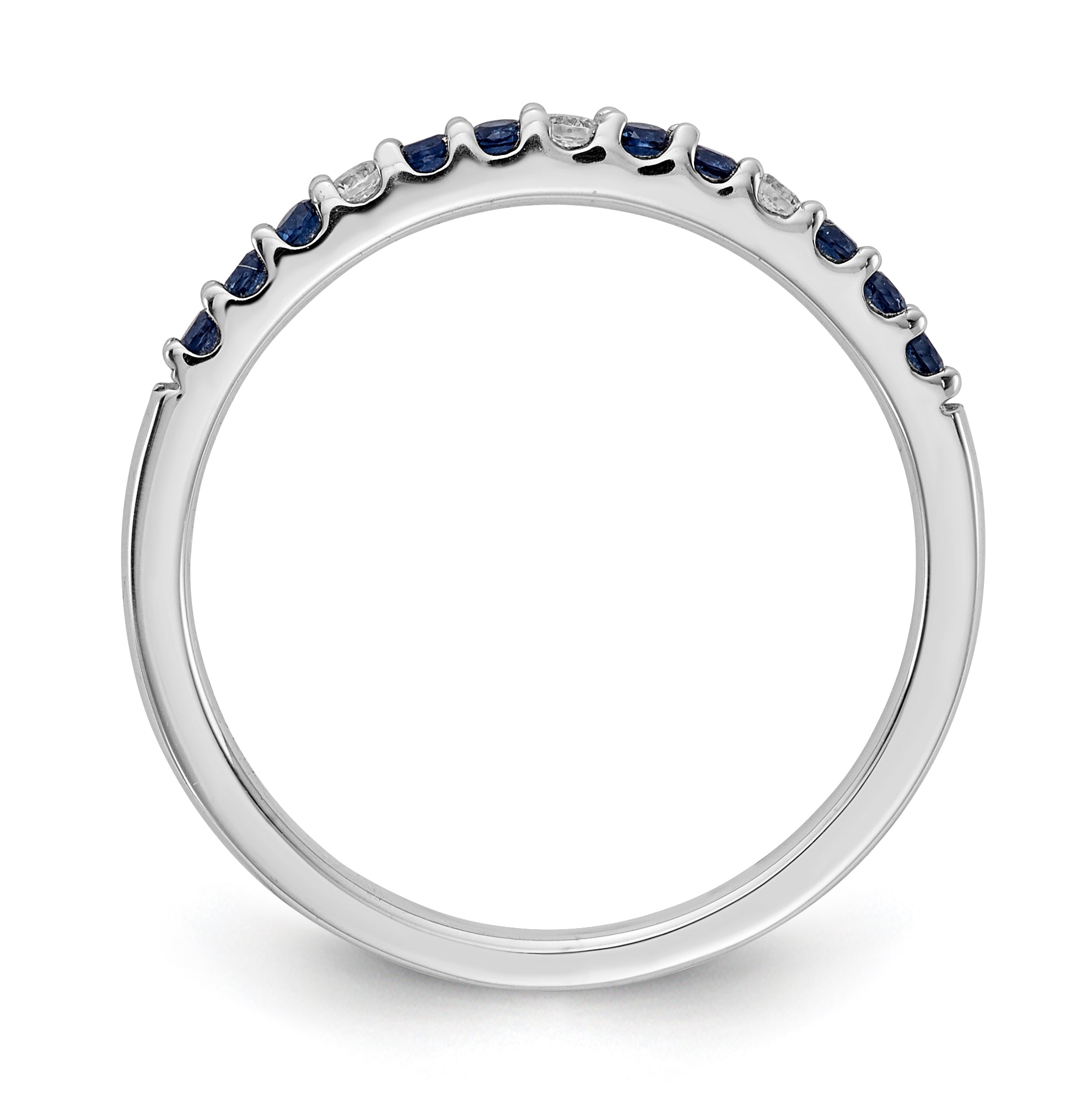 14k White Gold Diamond and Sapphire Band Secondary image