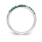14k White Gold Diamond and Emerald Band