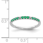 14k White Gold Diamond and Emerald Band