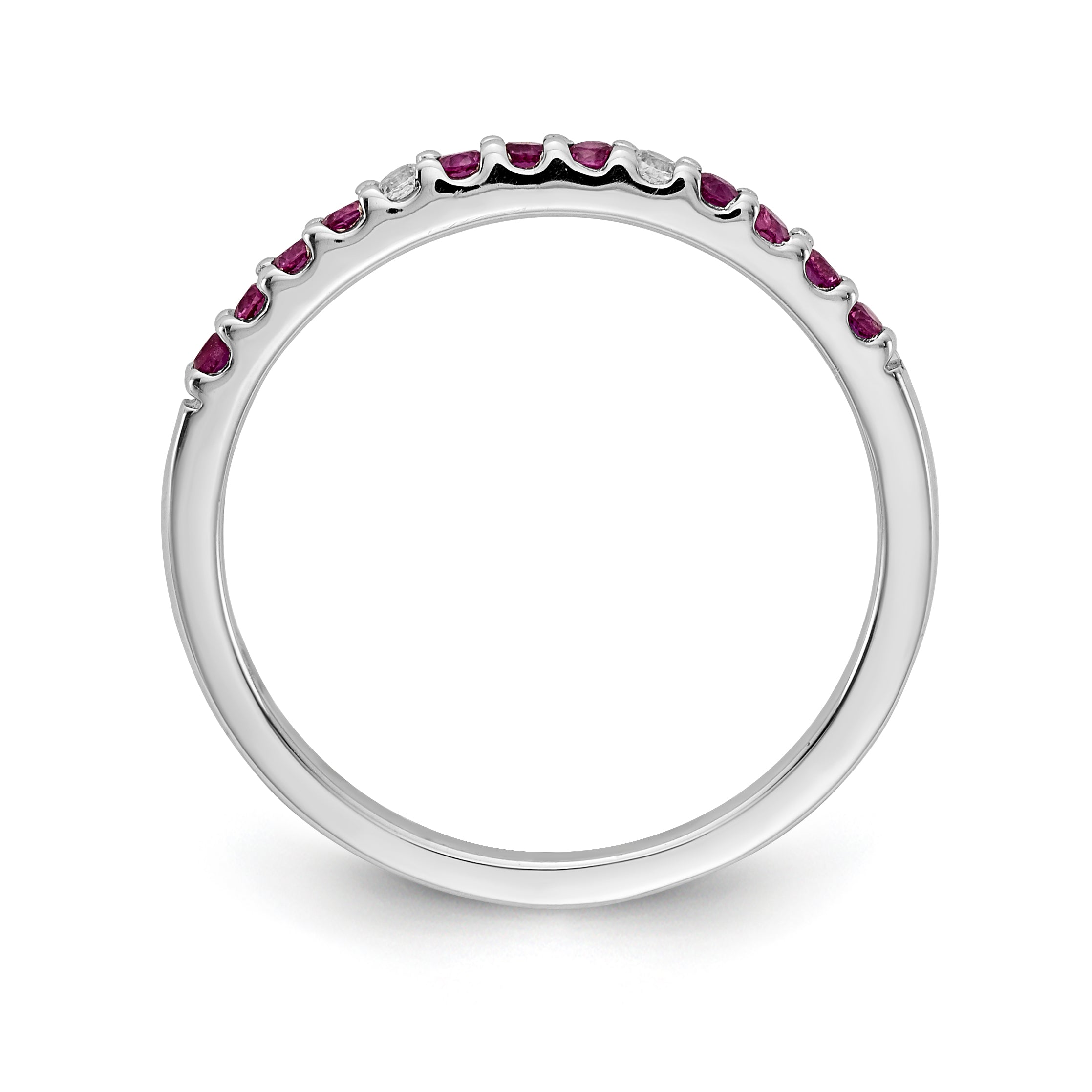 14k White Gold Diamond and Ruby Band Secondary image