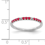 14k White Gold Diamond and Ruby Band