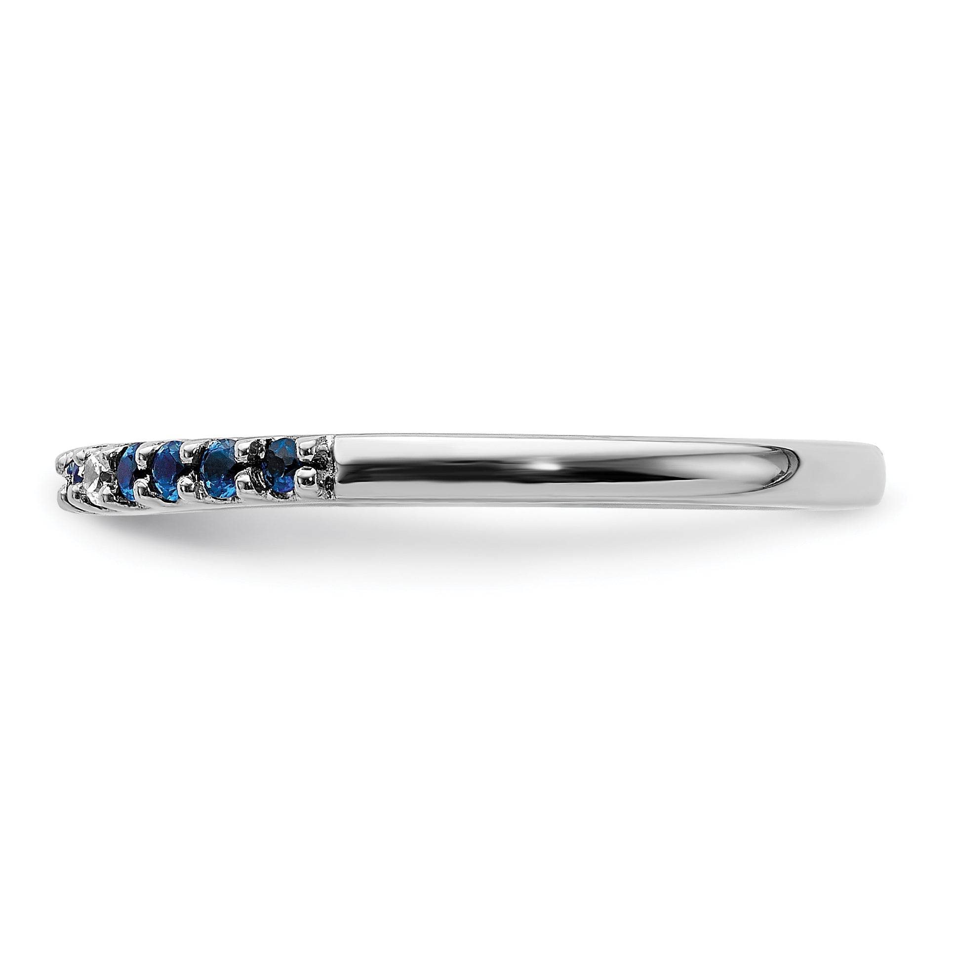 14k White Gold Diamond and Sapphire Band