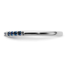 14k White Gold Diamond and Sapphire Band