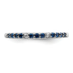 14k White Gold Diamond and Sapphire Band
