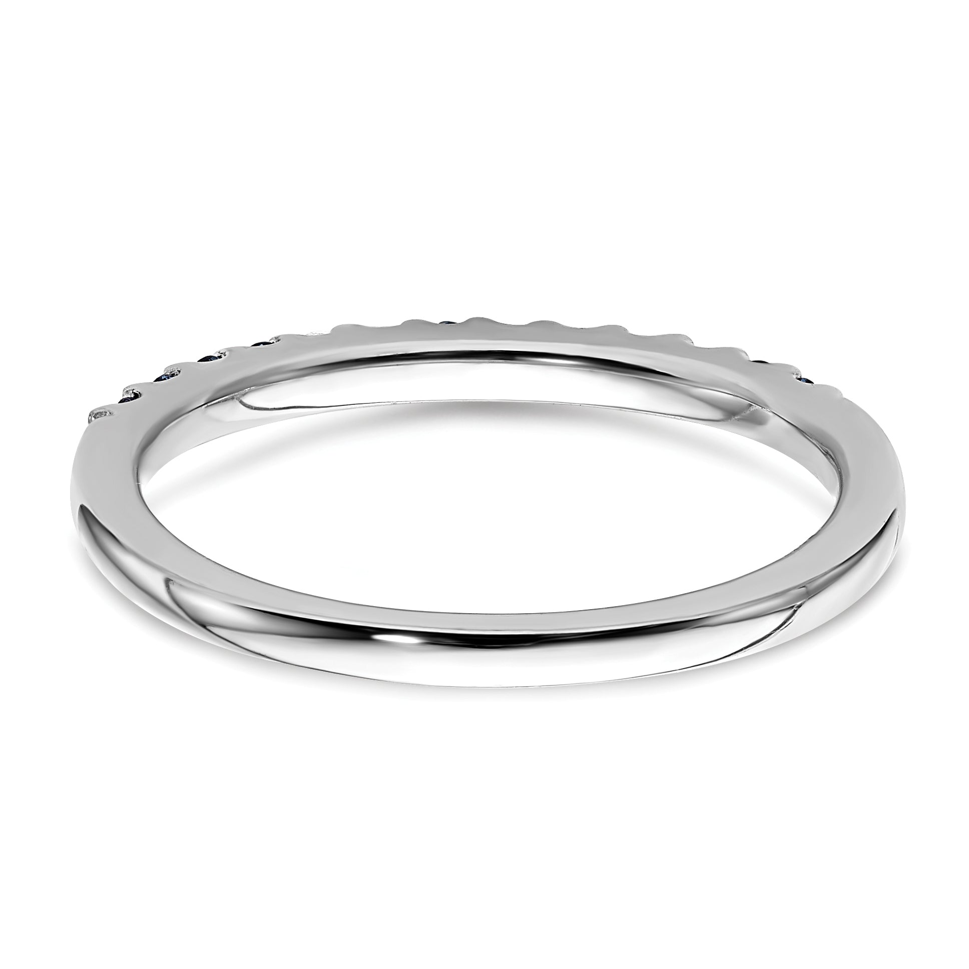 14k White Gold Diamond and Sapphire Band