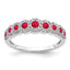 14k White Gold Diamond and Ruby Polished Ring