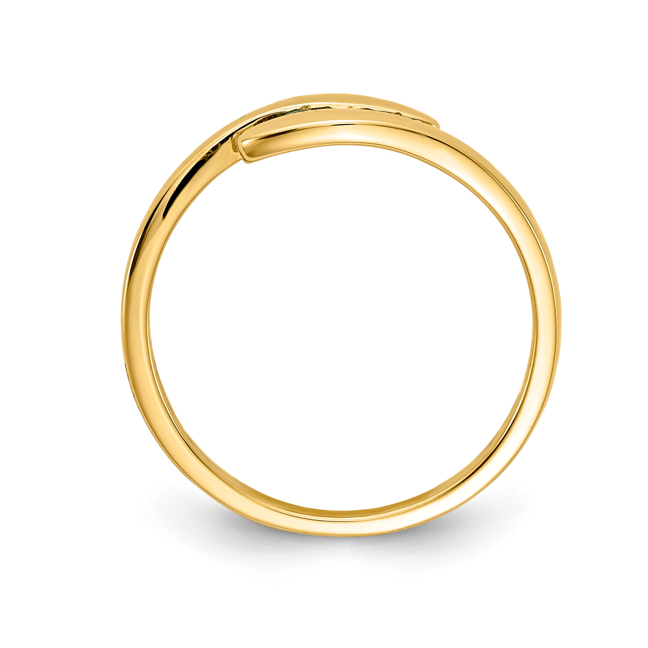 14k Emerald and Diamond 3-stone Ring Secondary image