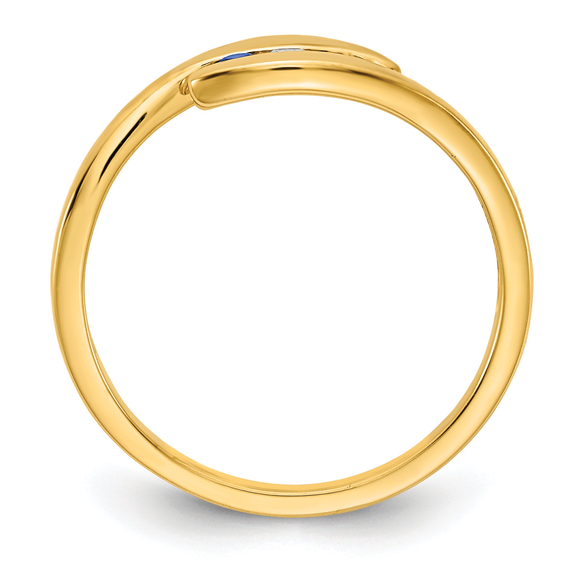 14k Sapphire and Diamond 3-stone Ring Secondary image