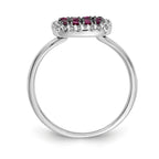 14k White Gold Diamond and Ruby Ring