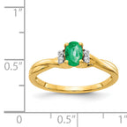 14k Diamond and Oval Emerald Ring