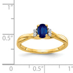 14k Diamond and Oval Sapphire Ring