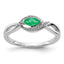 14k White Gold Diamond and Marquise Emerald Ring