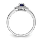 14k White Gold Oval Sapphire and Diamond Halo Ring