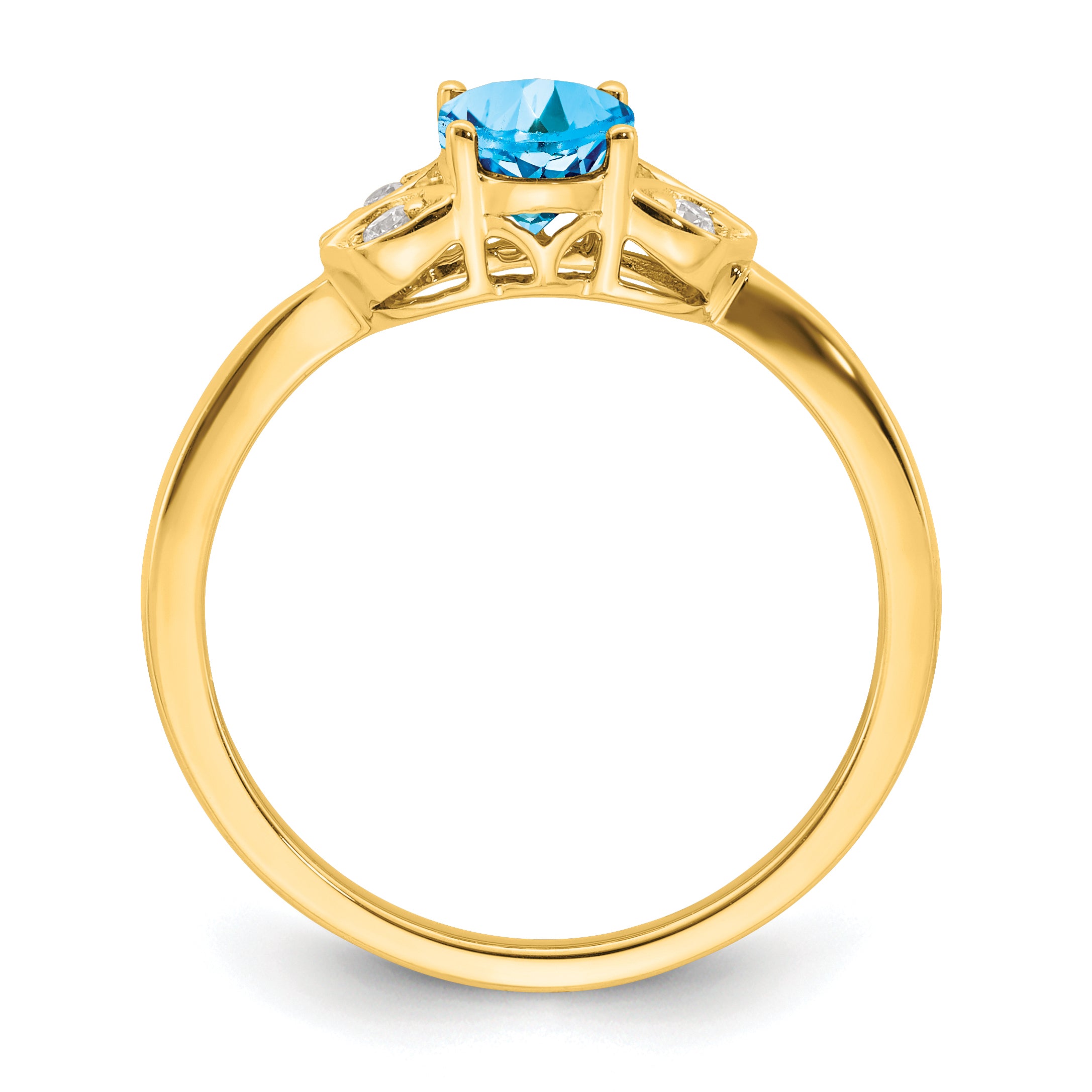 10k Blue Topaz and Diamond Ring