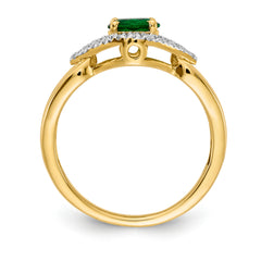 10k Diamond and Emerald Ring