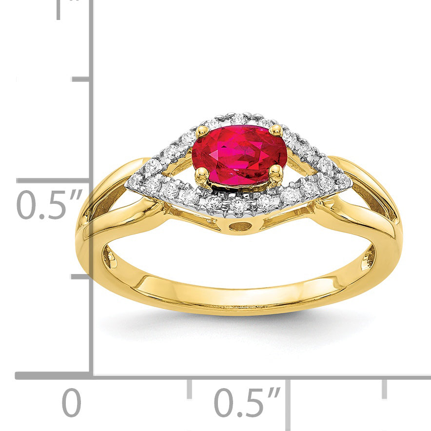 10k Diamond and Ruby Ring