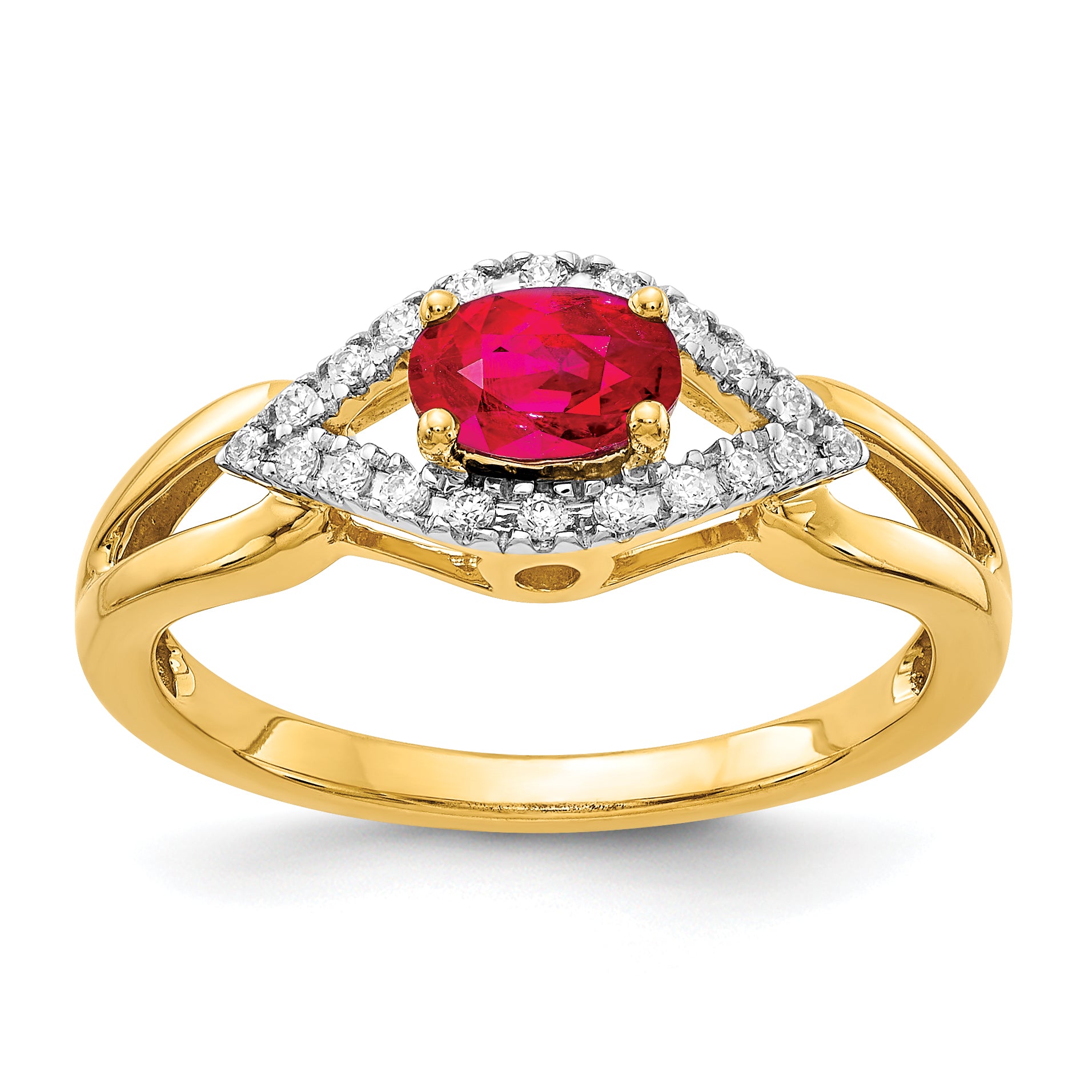 10k Diamond and Ruby Ring