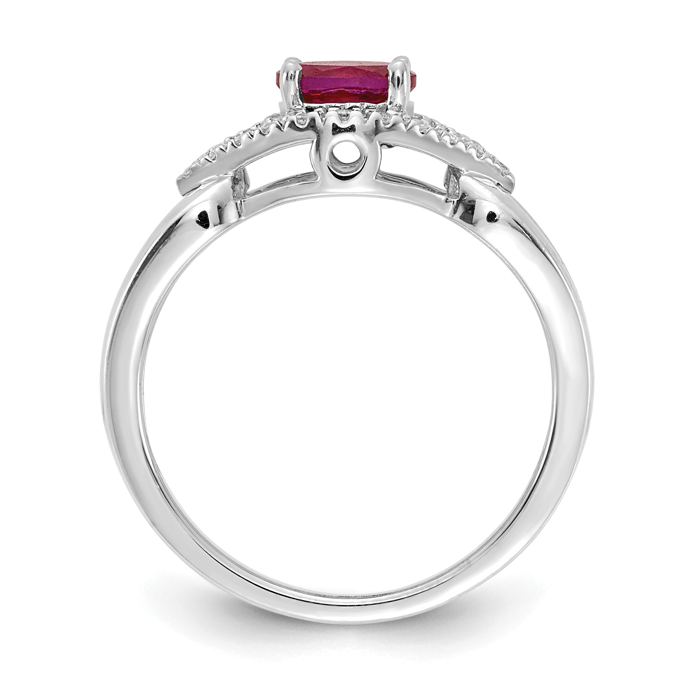 14k White Gold Diamond and Ruby Ring Secondary image