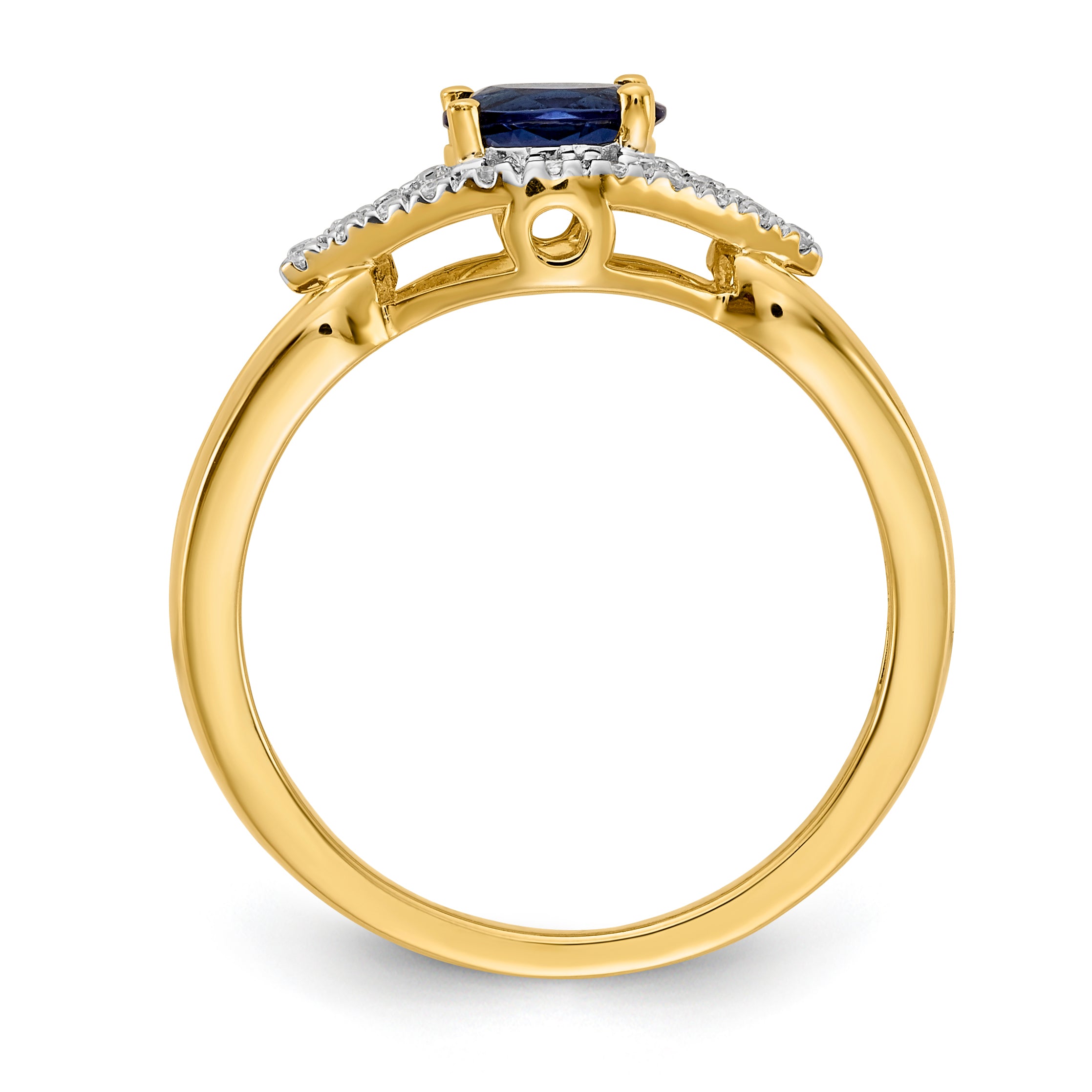 14k Diamond and Sapphire Ring Secondary image