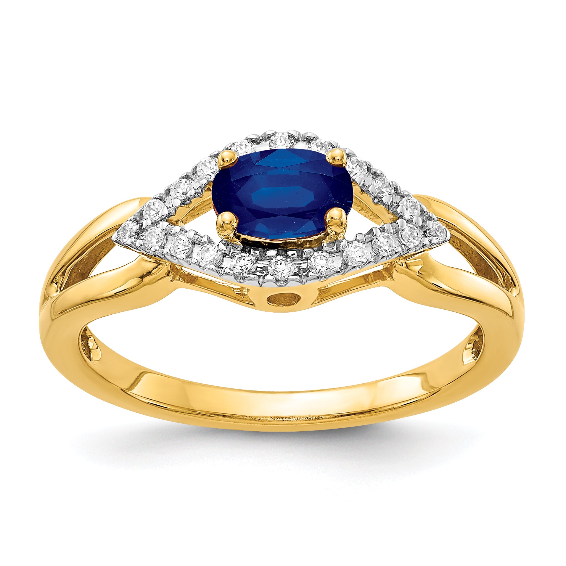 14k Diamond and Sapphire Ring Main image