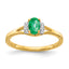 14k Diamond and Oval Emerald Ring