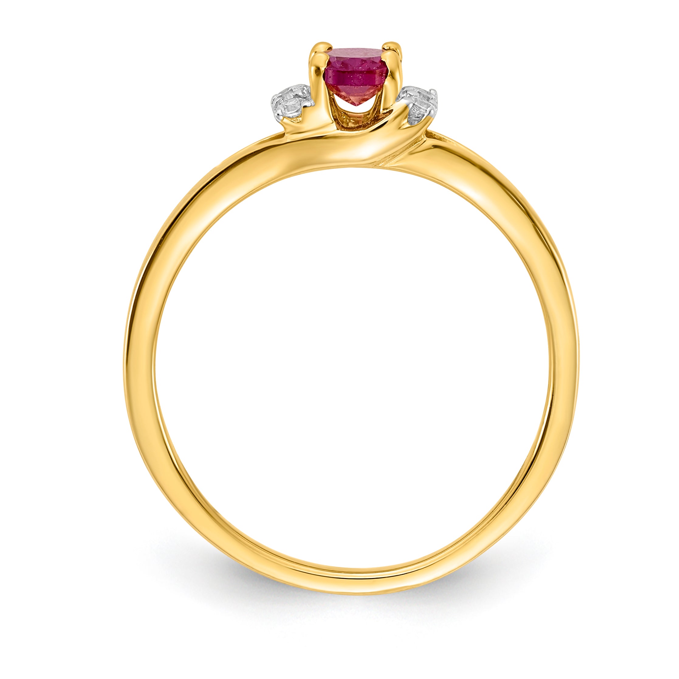 10k Diamond and Oval Ruby Ring