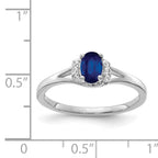 14k White Gold Diamond and Oval Sapphire Ring