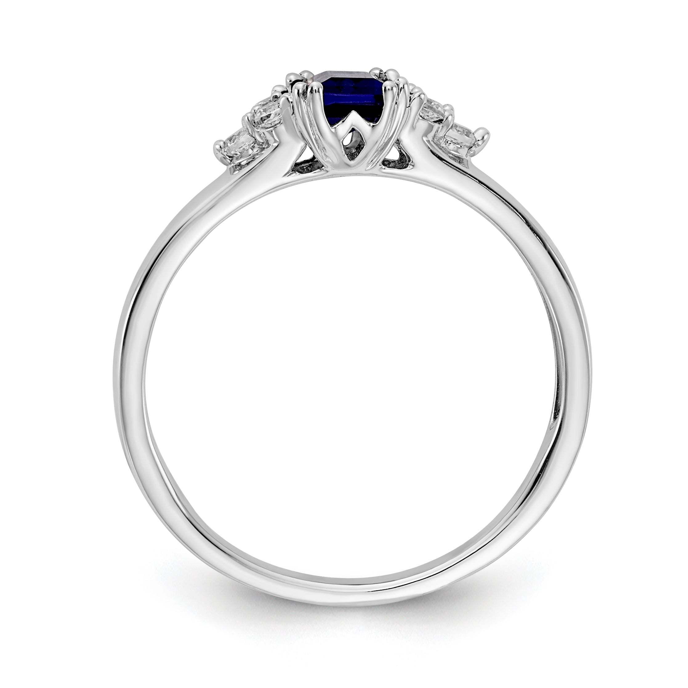 14k White Gold Diamond and Sapphire Ring Secondary image