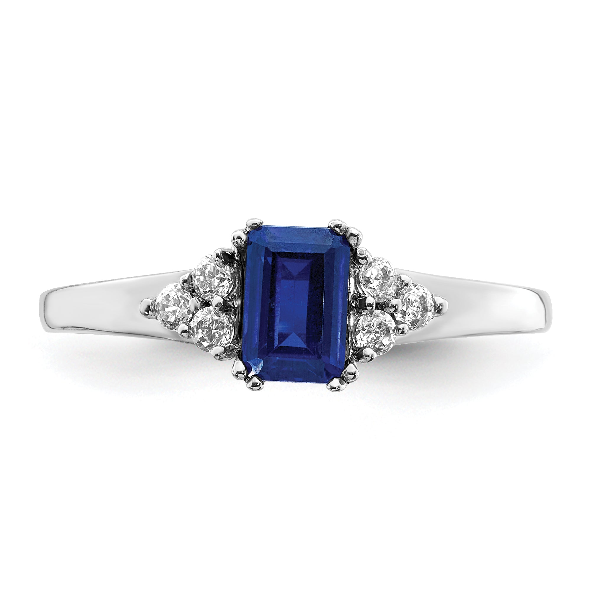 14k White Gold Diamond and Sapphire Ring