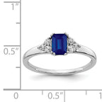 14k White Gold Diamond and Sapphire Ring