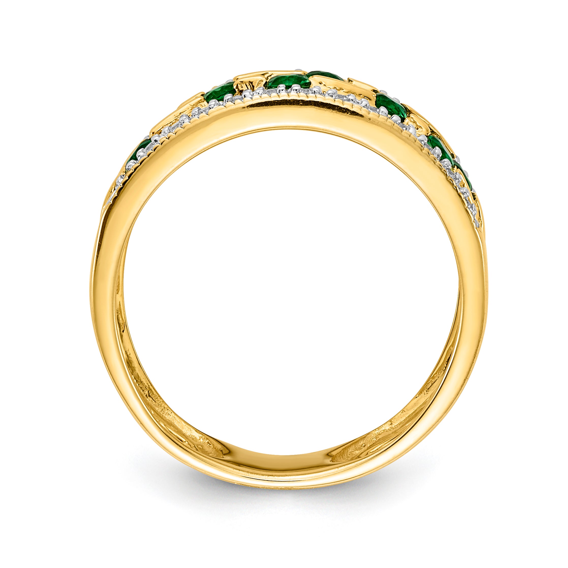 14k Emerald and Diamond Ring Secondary image