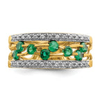 14k Emerald and Diamond Ring