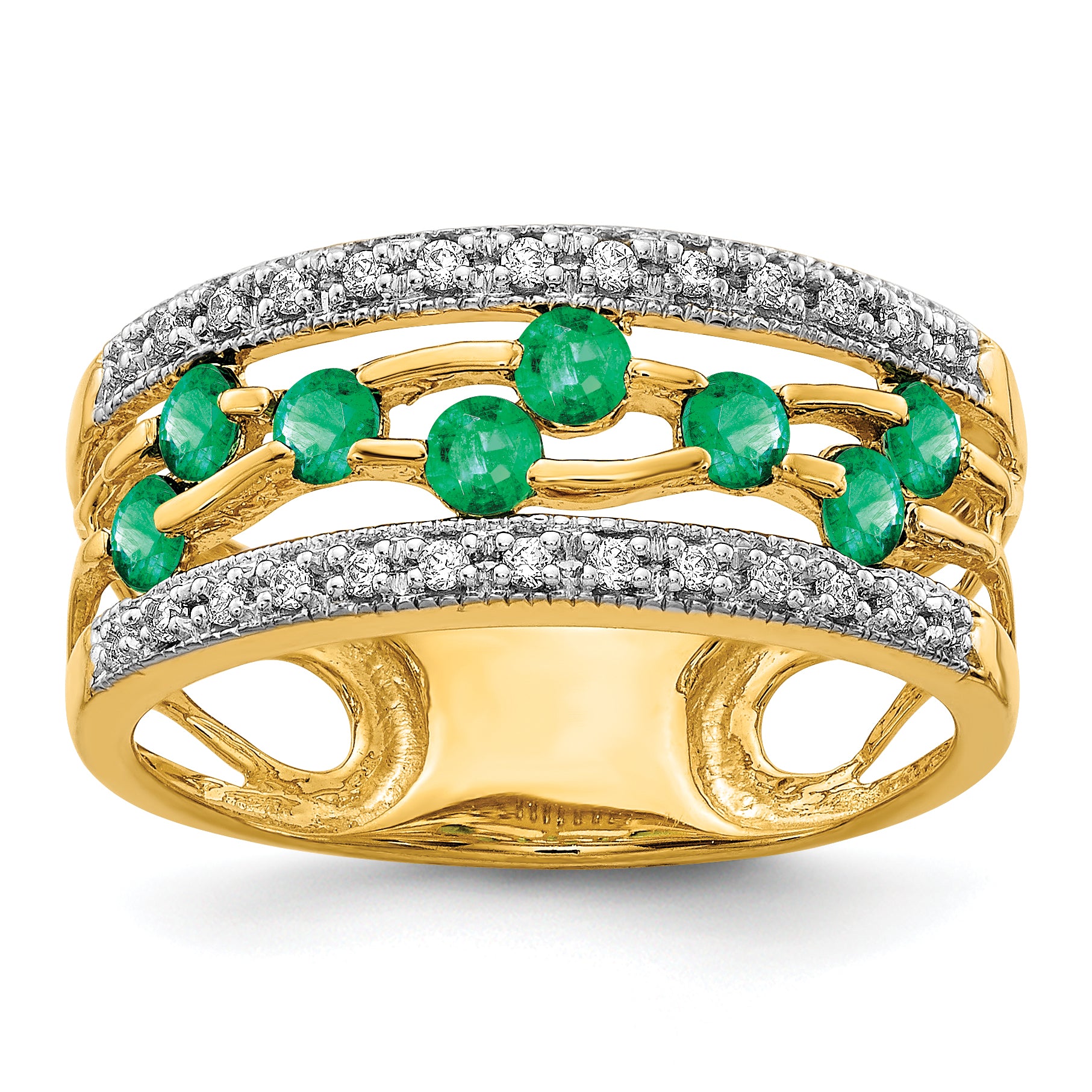 14k Emerald and Diamond Ring Main image