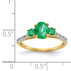 14k Oval Emerald and Diamond Ring