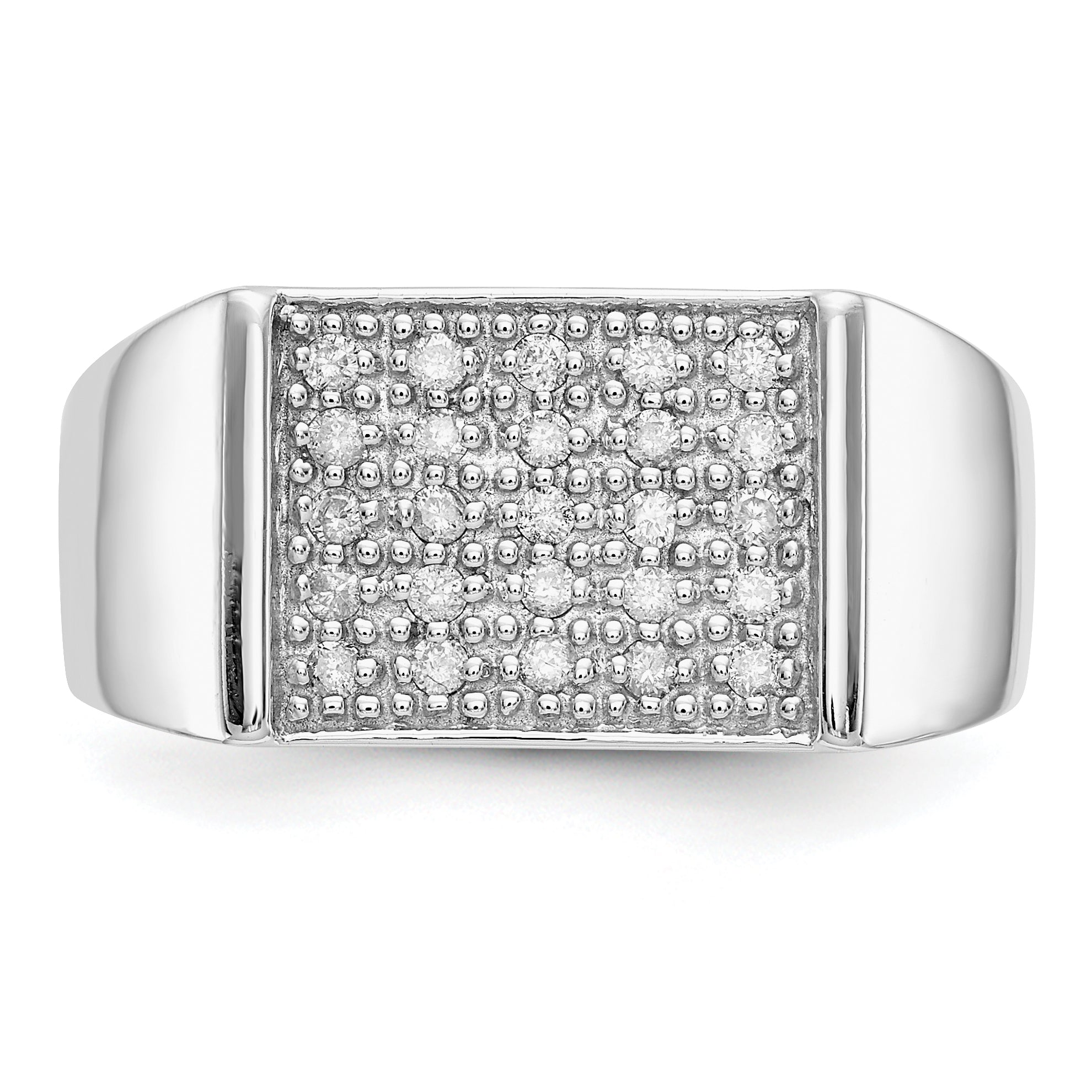 14K White Gold Lab Grown Diamond Men's Ring