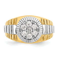 14k Two-tone AA Diamond men's ring