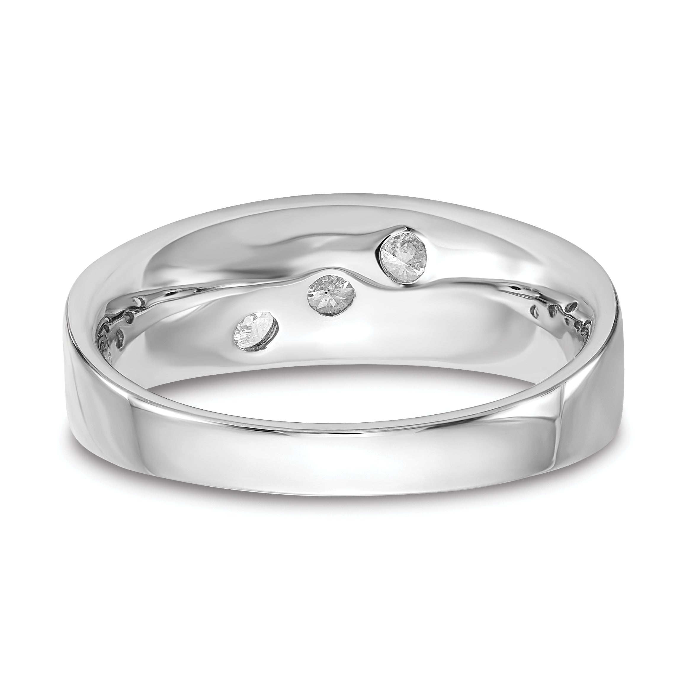 14K White Gold Lab Grown Diamond VS/SI GH, Men's 3-stone Band - 10