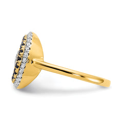 14k Polished Sapphire and Diamond Moon WithStar Ring - 7